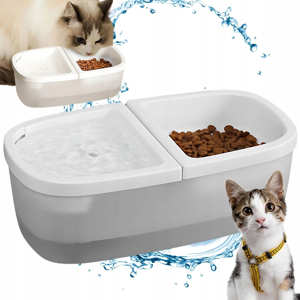 FOUNTAIN DOG CAT BOWL FOR WATER AND FOOD AUTOMATIC DRINKER 2IN1 USB