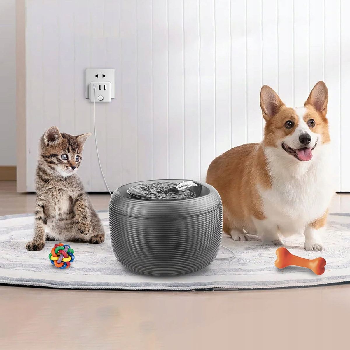 FOUNTAIN DOG CAT DRINKER BOWL AUTOMATIC DRINKER WITH LED 2,5L QUIET Packaging status original