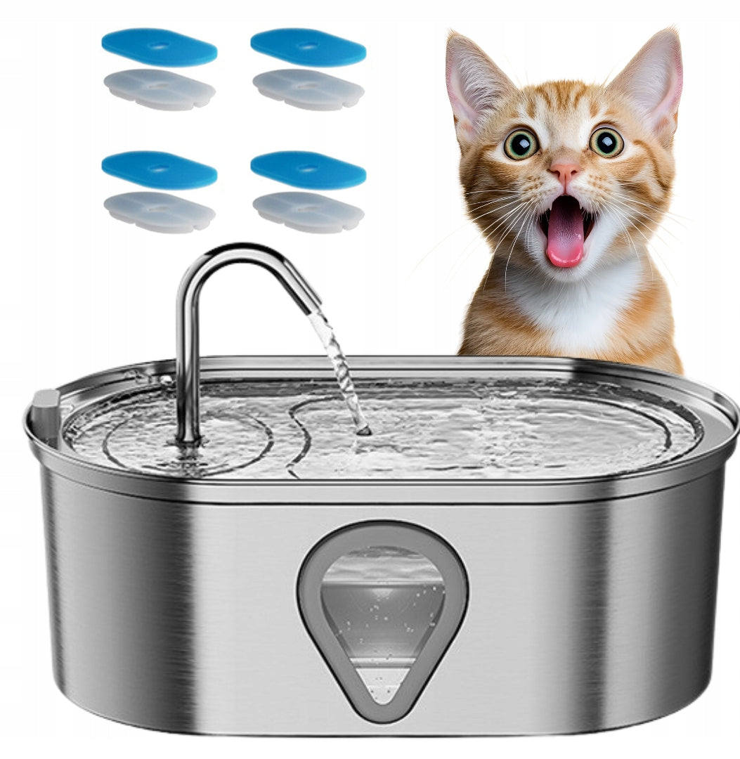 FOUNTAIN DRINKER CAT DOG WATER BOWL AUTOMATIC 4X FILTER
