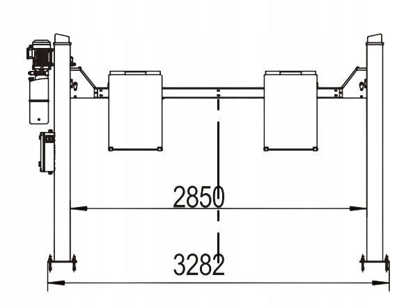 FOUR-COLUMN WORKSHOP CAR LIFT 4T SEMI-AUTOMATIC TM-GROUP Manufacturer code 4PD-4000