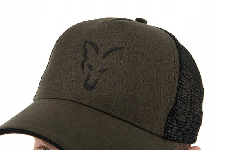 FOX BASEBALL CAP GREEN BLACK MESH