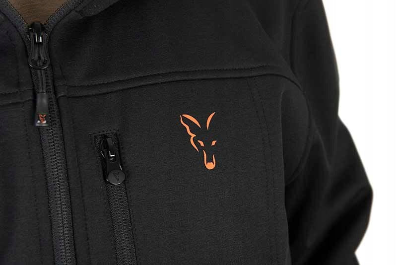 FOX COLLECTION SOFT SHELL JACKET BLACK ORANGE M Hood not specified