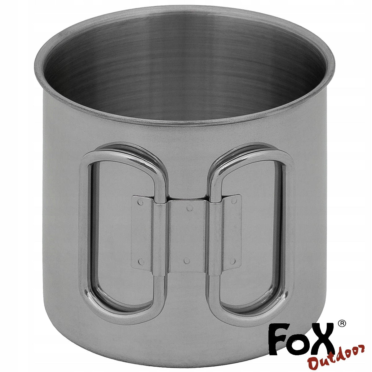 FOX Outdoor Tourist Steel Cup 450ml Folding Ear, Stainless Steel Packaging status original