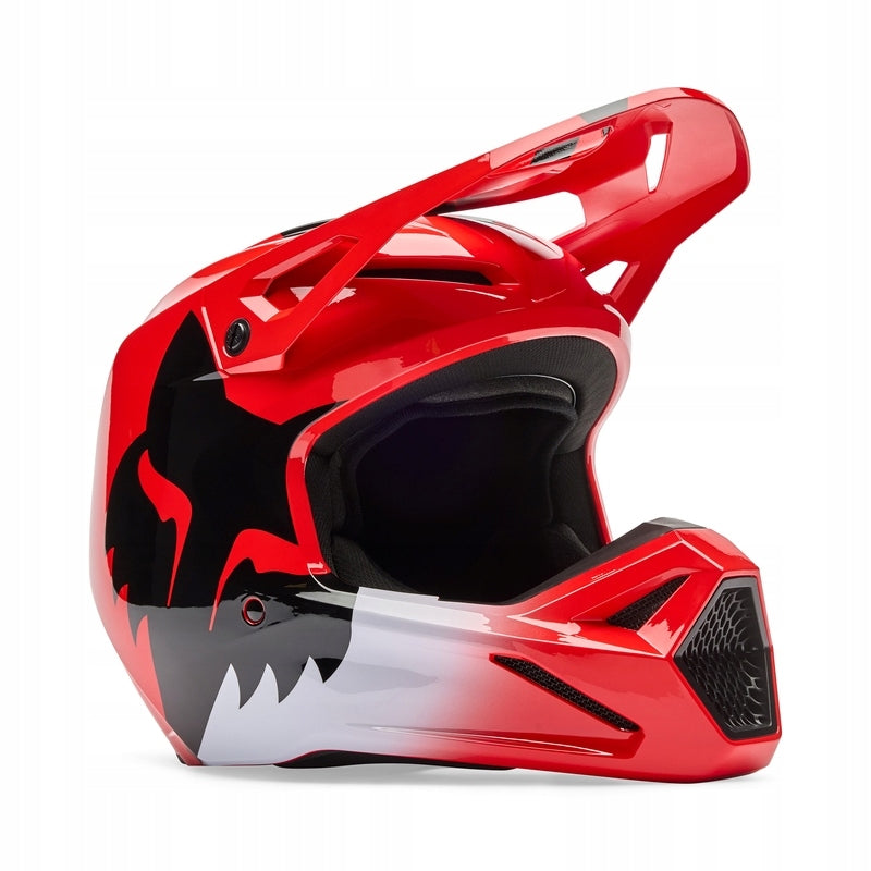 FOX V1 SHIELD FLUO RED HELMET (XL) Manufacturer's catalog number 36385_110_XL