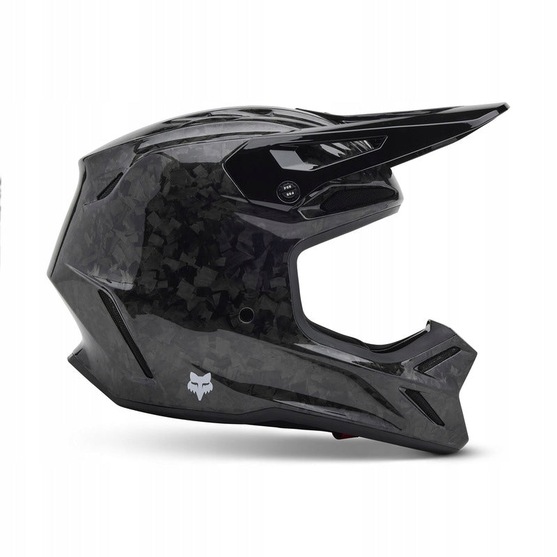 FOX V3 RS CARBON SOLID BLACK S HELMET (S)