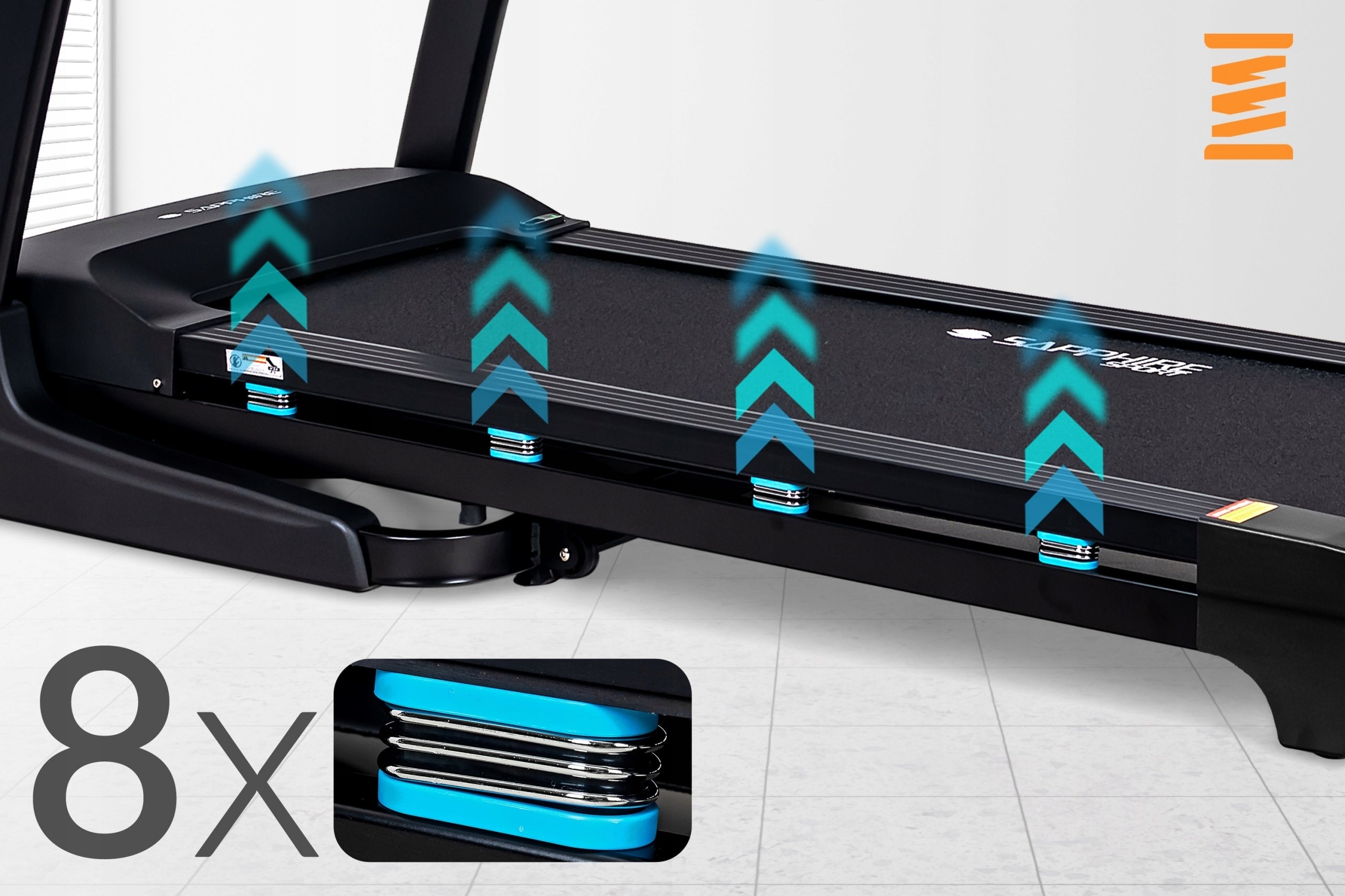 FOXY Electric TREADMILL Folding TRAINING 18km TILT ANGLE APP strong Brand Sapphire