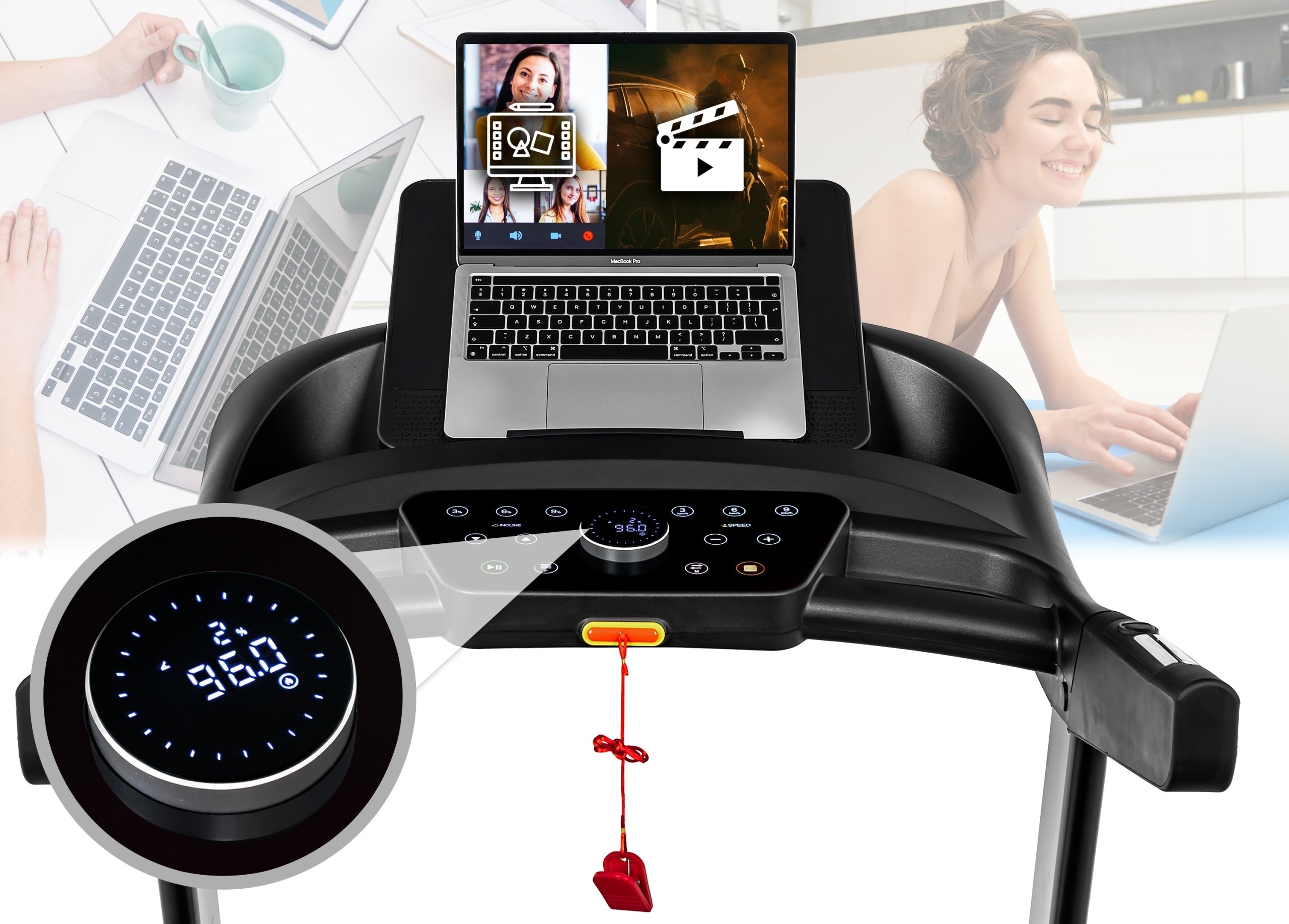 FOXY Electric TREADMILL Folding TRAINING 18km TILT ANGLE APP strong Maximum user weight 150 kg
