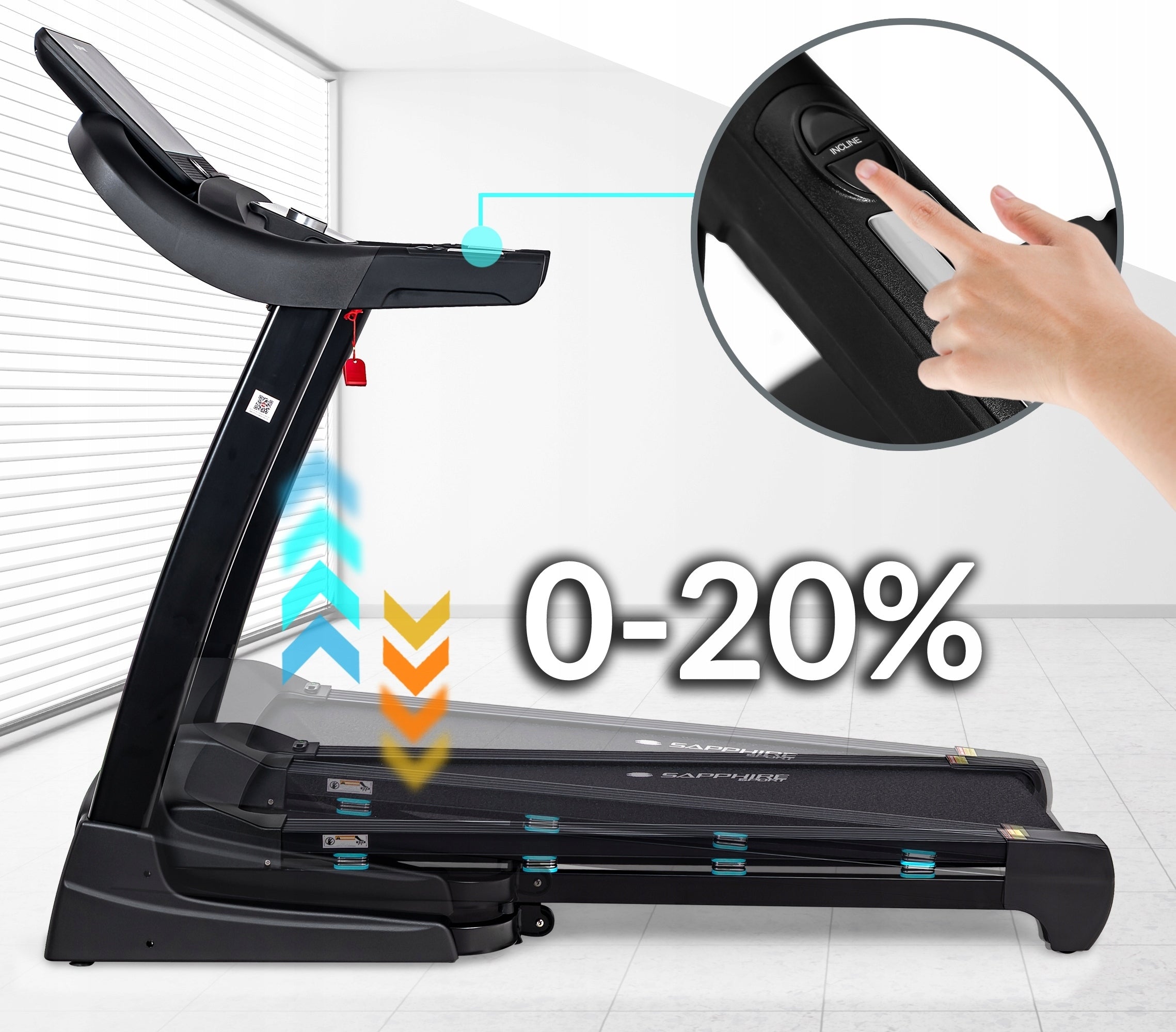 FOXY Electric TREADMILL Folding TRAINING 18km TILT ANGLE APP strong Product weight with unit packaging 72 kg