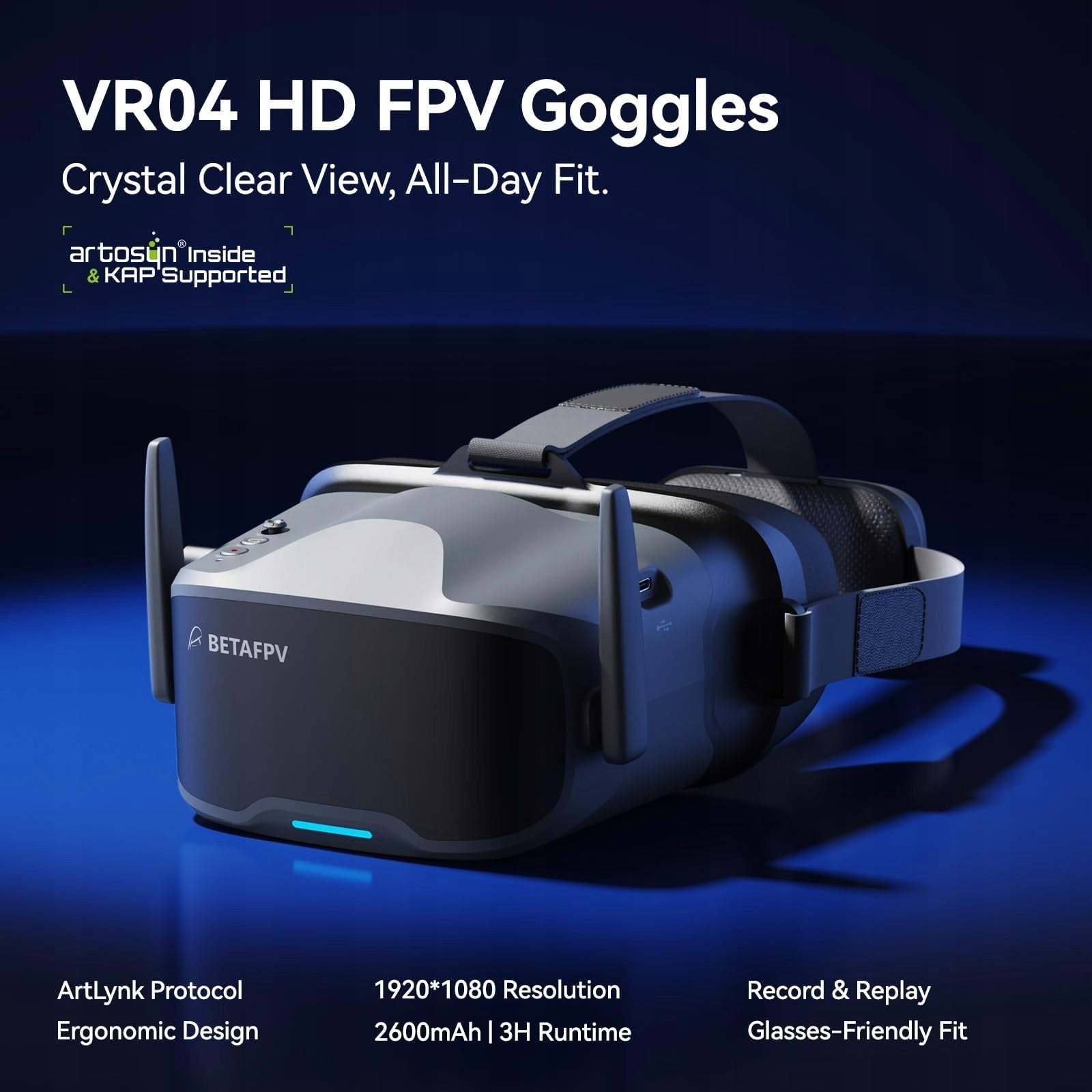 FPV HD 1080P GOGGLES FOR DRONES VIDEO RECORDING REPLAY Manufacturer code 01080014_1