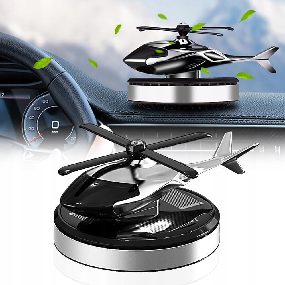 FRAGRANCE CAR DIFFUSER SOLAR ROTATING HELICOPTER GIFT IMPROVED