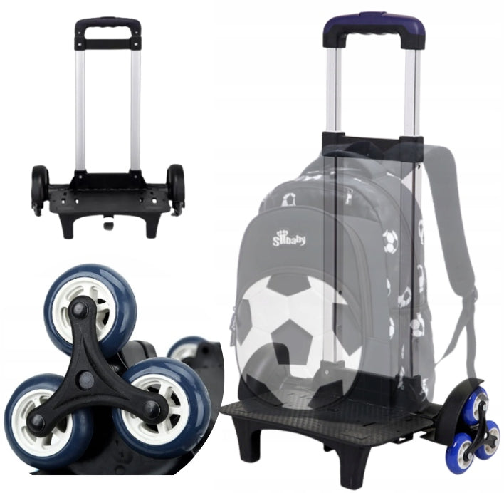FRAME FOR SCHOOL BACKPACK ON WHEELS RUBBER TROLLEY 6 WHEELS Packaging status original