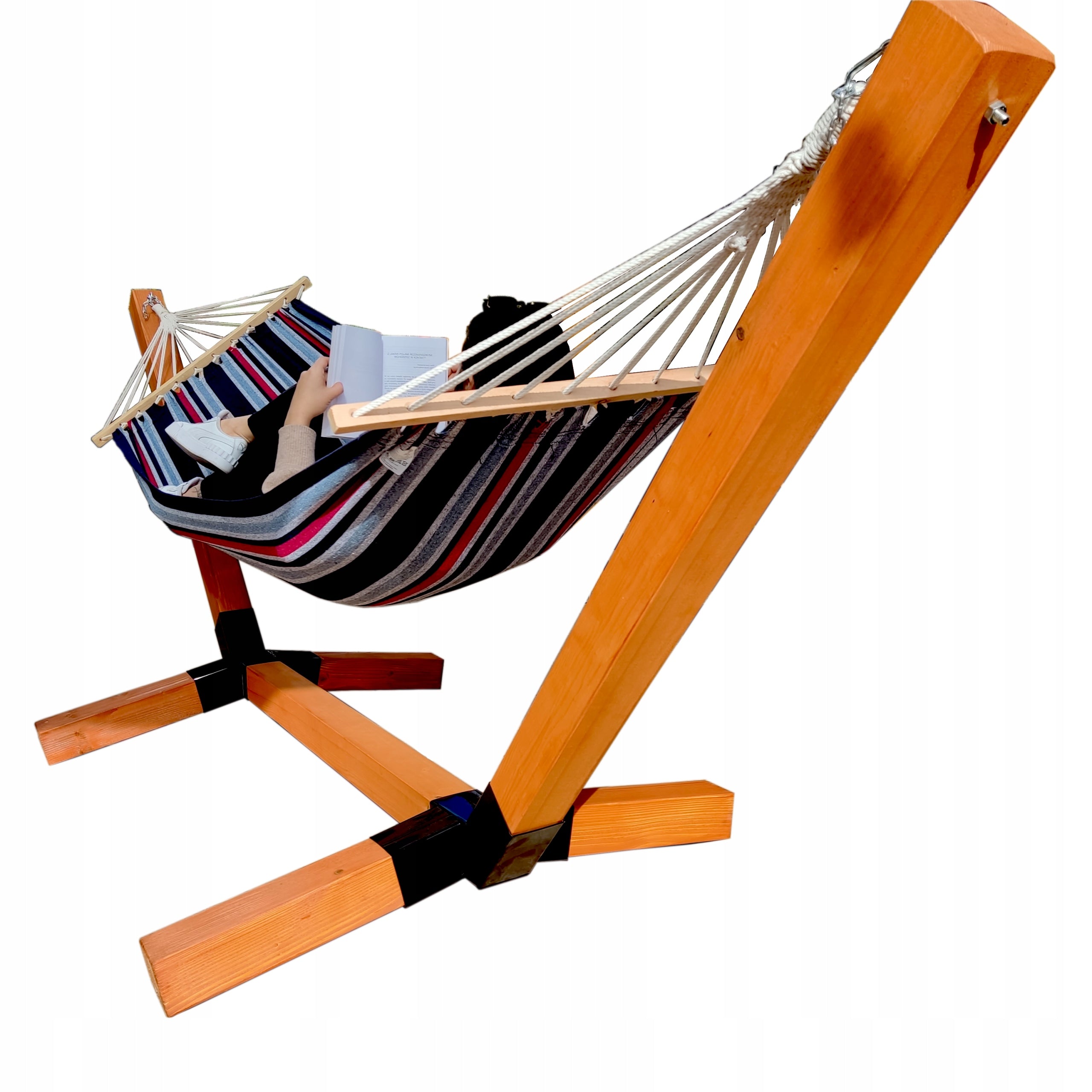 FRAME HAMMOCK PREMIUM XXL WOODEN SET 100x100 GIFT FOR GARDEN