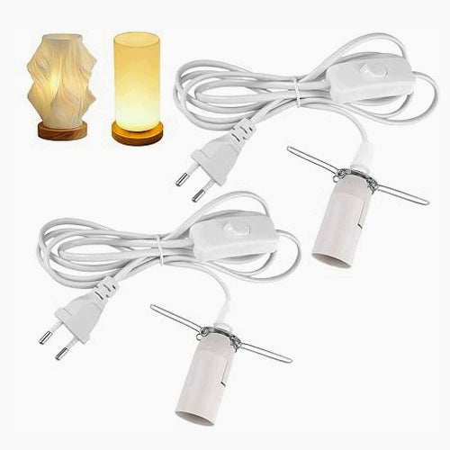 FRAME LAMP E14 WITH CABLE SWITCH 1 8 M FOR HOME 2 PIECES steel