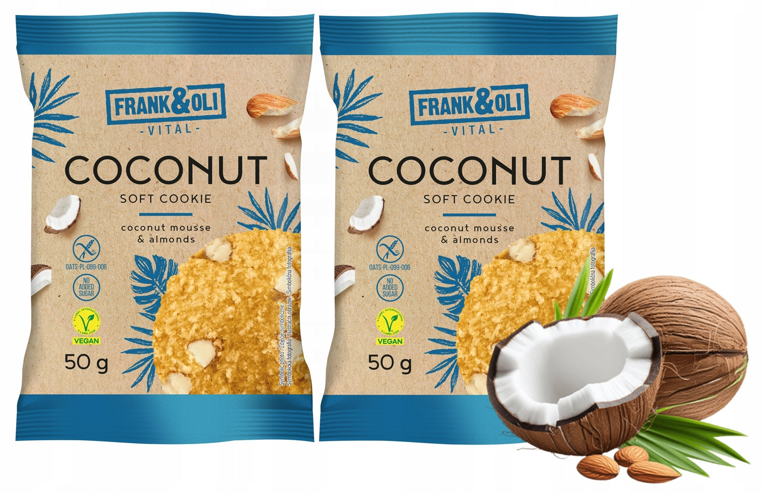 FRANK&OLI Cookie coconut cake coconut almond without sugar 50g x2