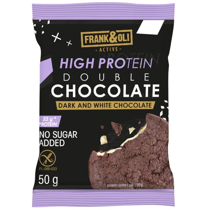 FRANK&OLI Protein Biscuit Double Chocolate CHOCOLATE DARK and WHITE 50g Manufacturer code 5900316552888