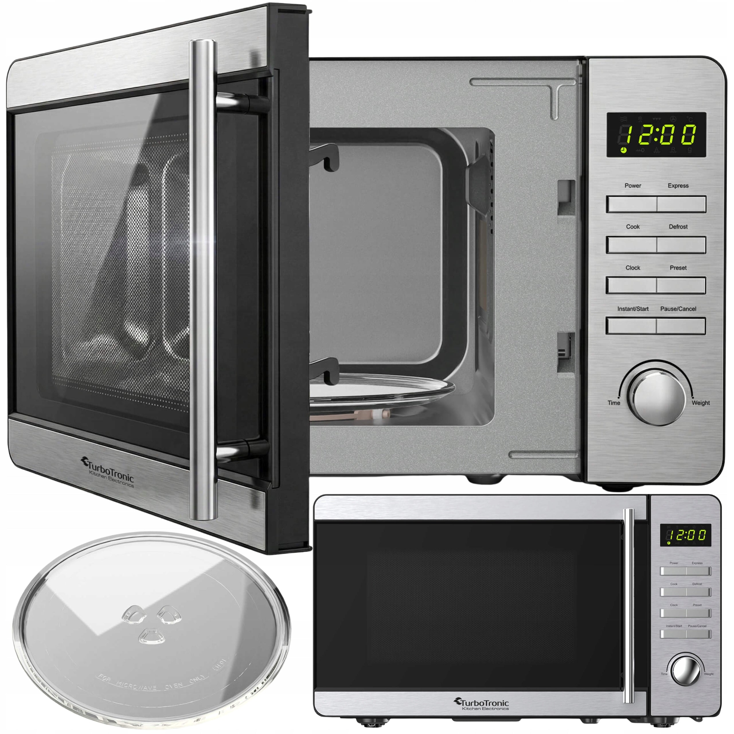FREESTANDING DIGITAL MICROWAVE OVEN 8 PROGRAMS LOCK 20L 700W Manufacturer code TT-MW20 SILVER KUCHENKA MIKROFALOWA