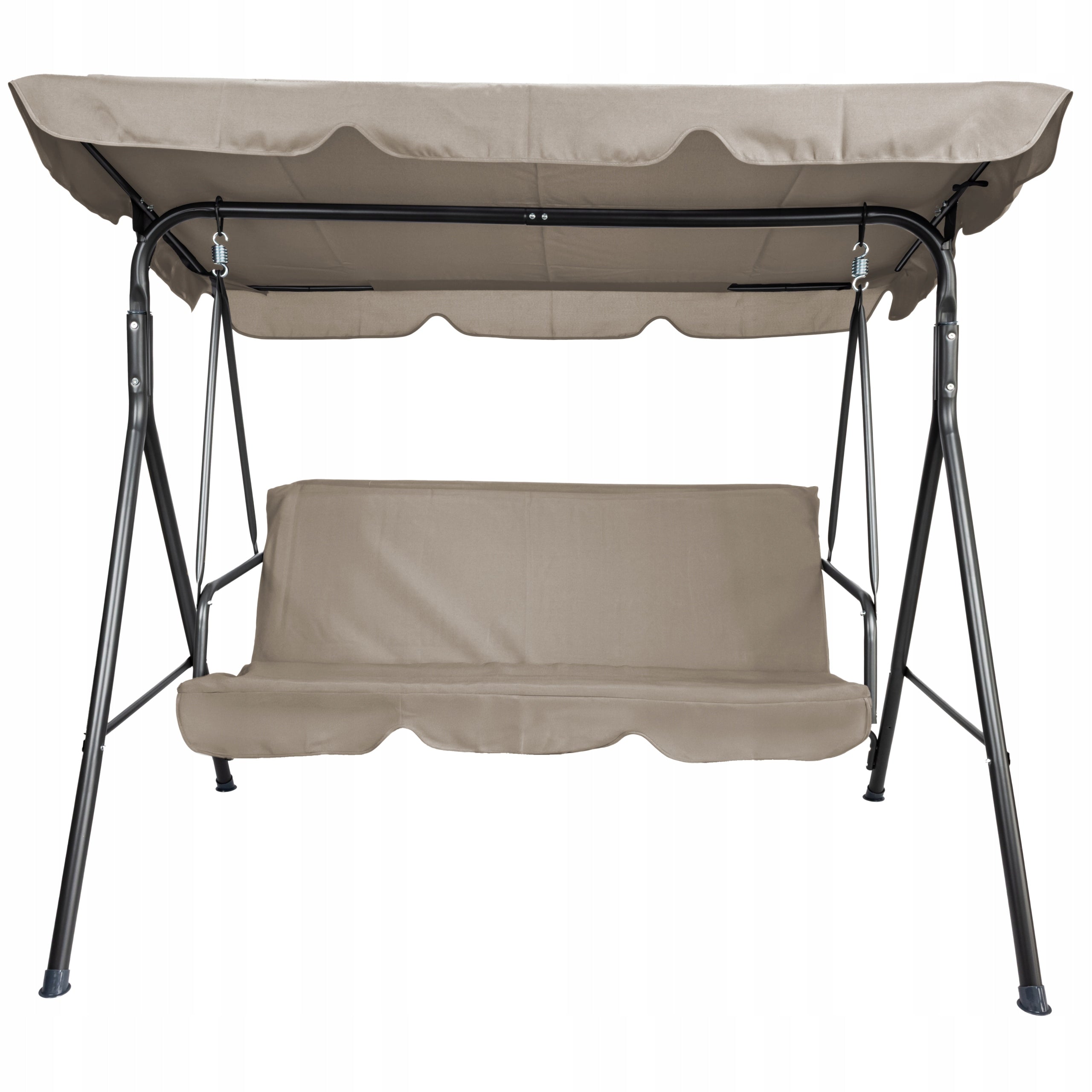 FREESTANDING GARDEN SWING 3 SEATER ROCKING BENCH BEIGE CANOPY STRONG Kind freestanding