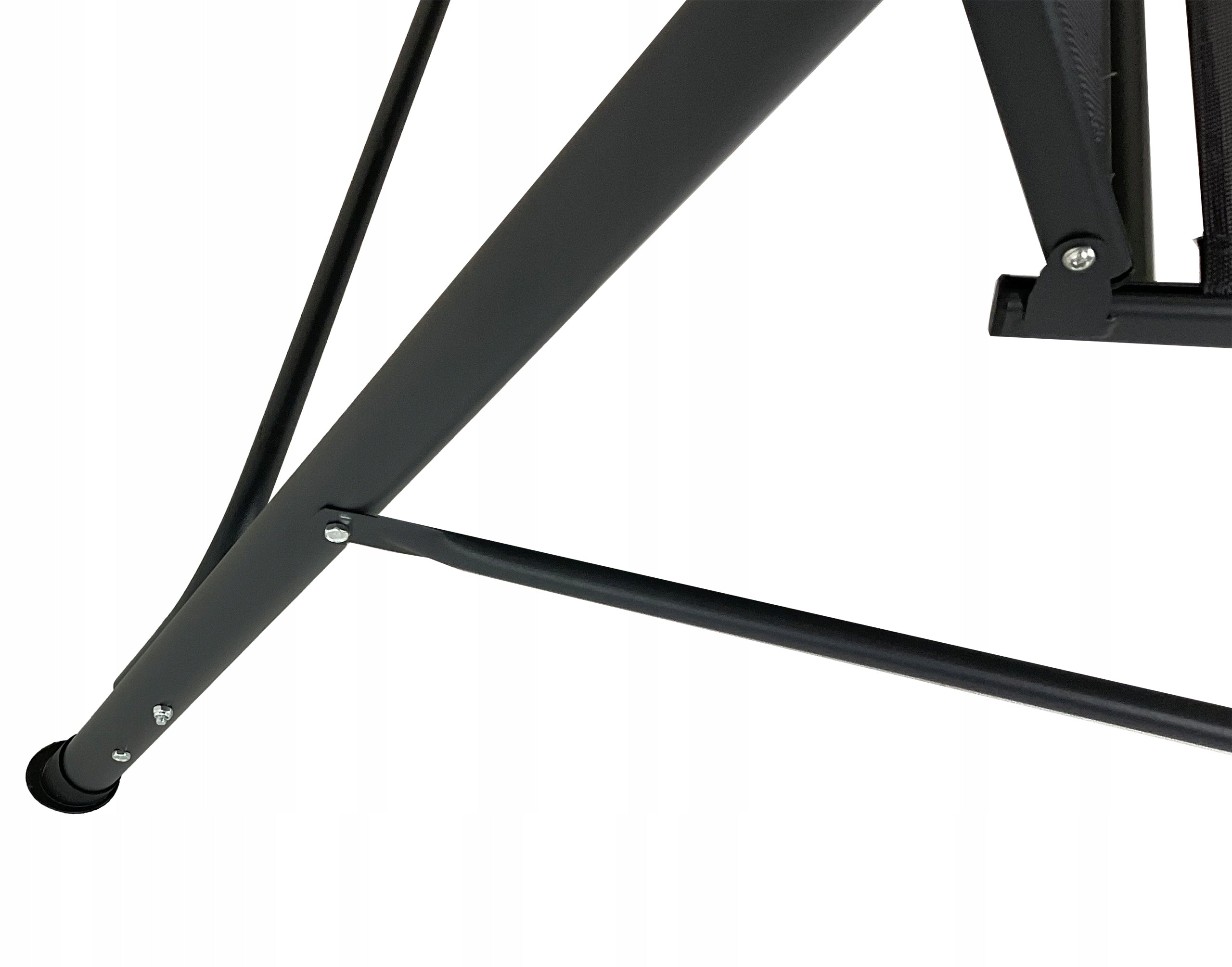 FREESTANDING GARDEN SWING 3 SEATER ROCKING BENCH CANOPY SPLIT BLACK Seat length 134 cm