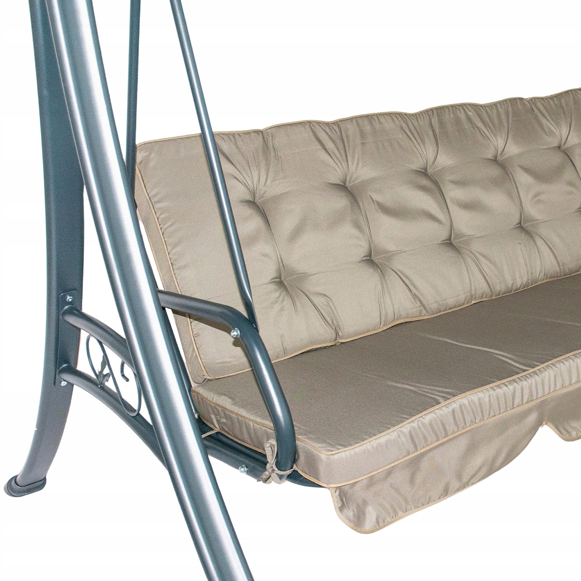 FREESTANDING GARDEN SWING 3 SEATER STRONG ROCKING BENCH CANOPY BLANCA Line Blanca