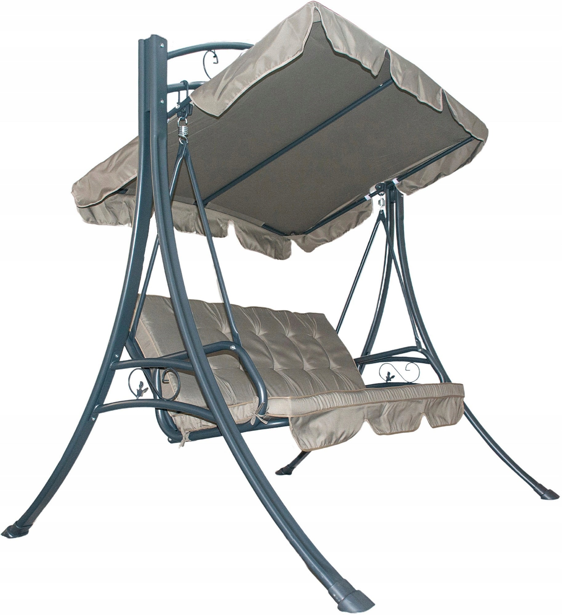 FREESTANDING GARDEN SWING 3 SEATER STRONG ROCKING BENCH CANOPY BLANCA Seat length 1 cm