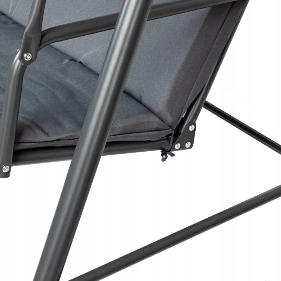FREESTANDING GARDEN SWING FOR THREE PEOPLE BALCONY TERRACE GREY Kind freestanding