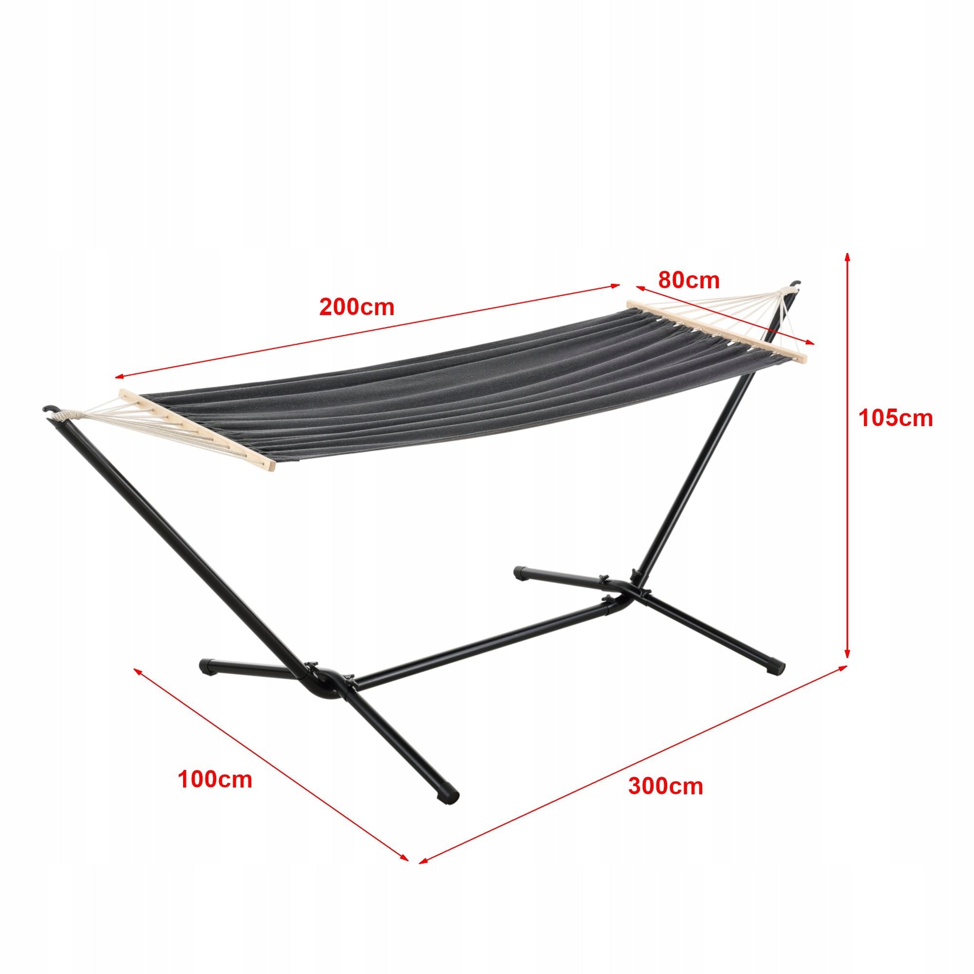 FREESTANDING HAMMOCK WITH GARDEN FRAME SWING FOR GARDEN HOUSE SET Total length 300 cm