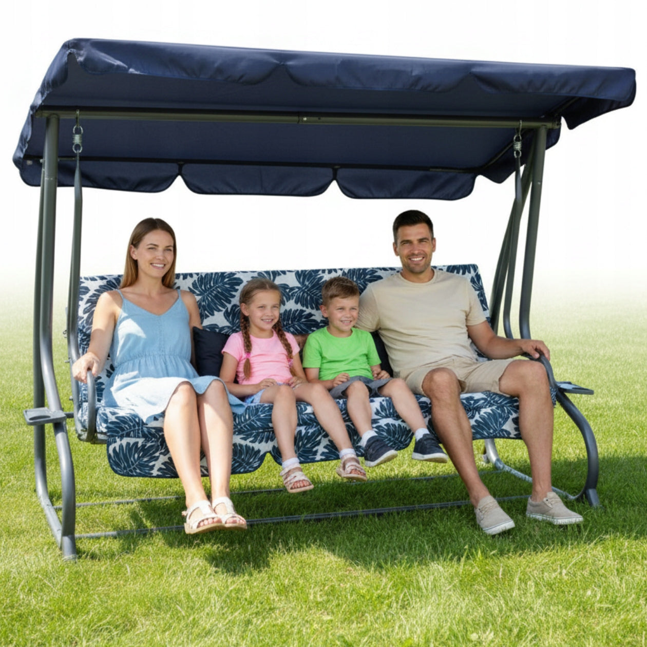 FREESTANDING ROCKING GARDEN SWING WITH VISOR 2in1 + PILLOWS