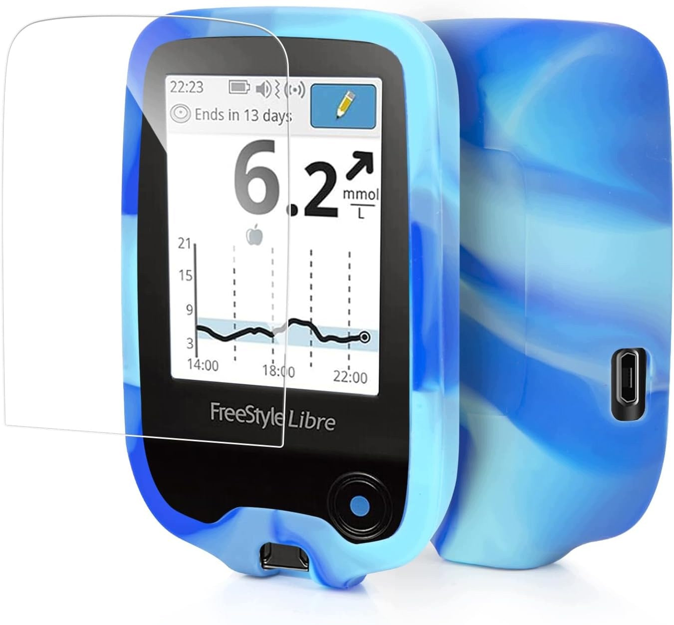 FREESTYLE LIBRE 2 SILICONE PROTECTIVE CASE WITH TEMPERED GLASS