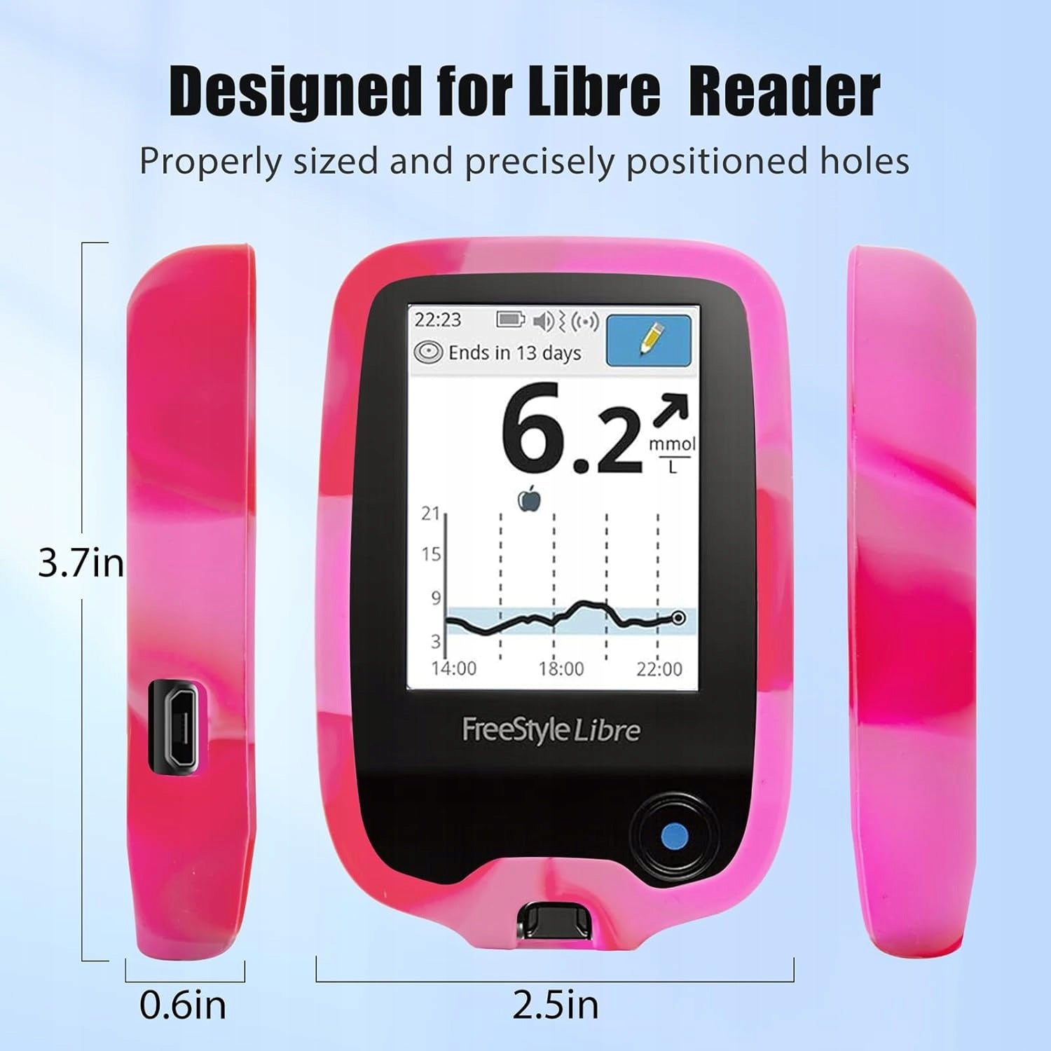FREESTYLE LIBRE PROTECTIVE CASE 1&2 SILICONE + 20 PATCHES Medical device no