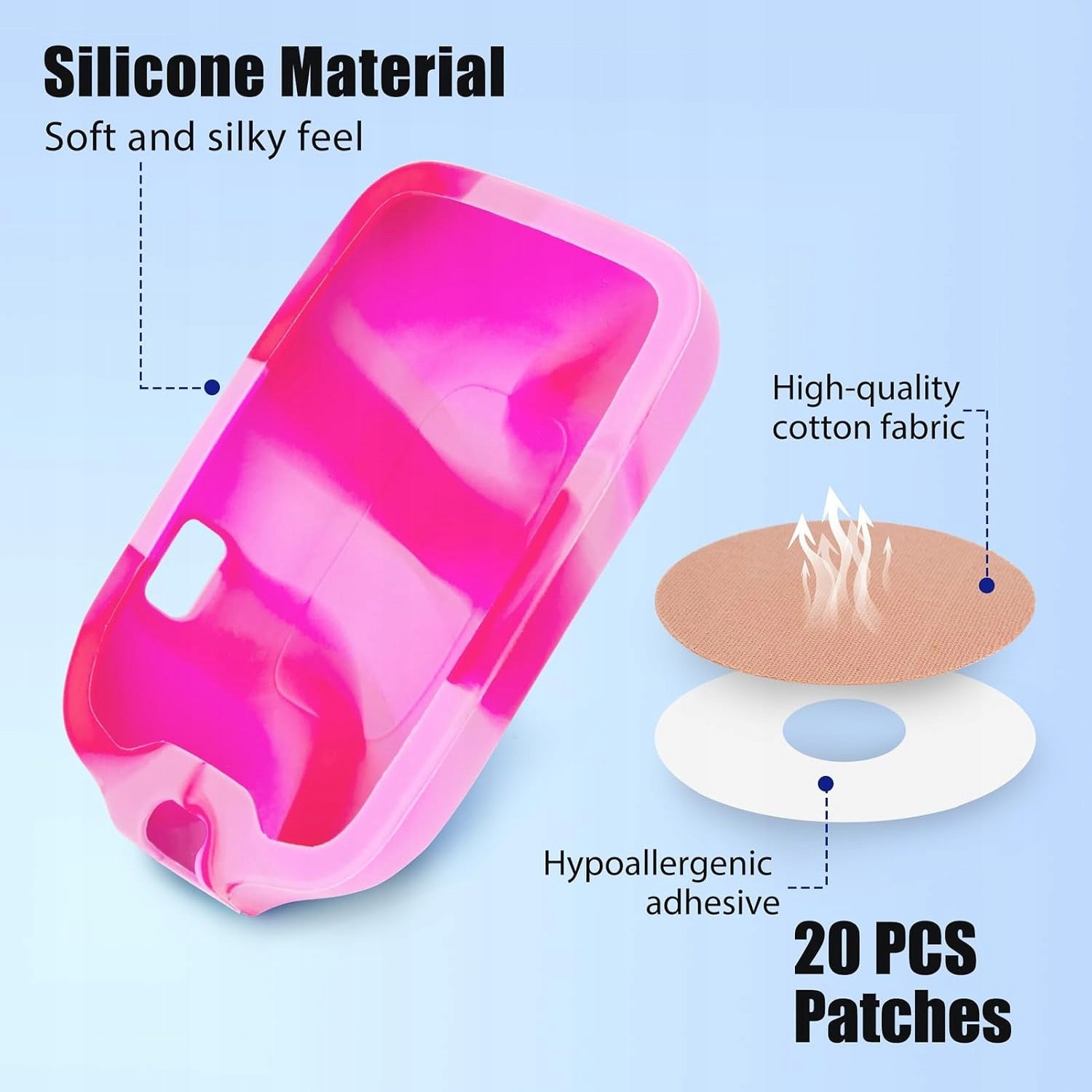 FREESTYLE LIBRE PROTECTIVE CASE 1&2 SILICONE + 20 PATCHES Medical device type accessories for a medical device or a product without an intended medical purpose