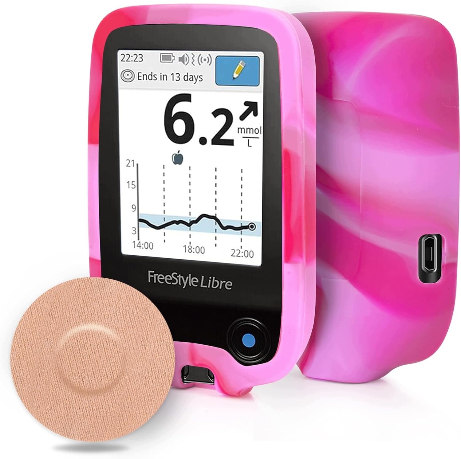 FREESTYLE LIBRE PROTECTIVE CASE 1&2 SILICONE + 20 PATCHES