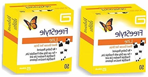 FREESTYLE LITE TEST STRIPS DIAGNOSTIC SUGAR GLUCOSE METERS 100 PCS