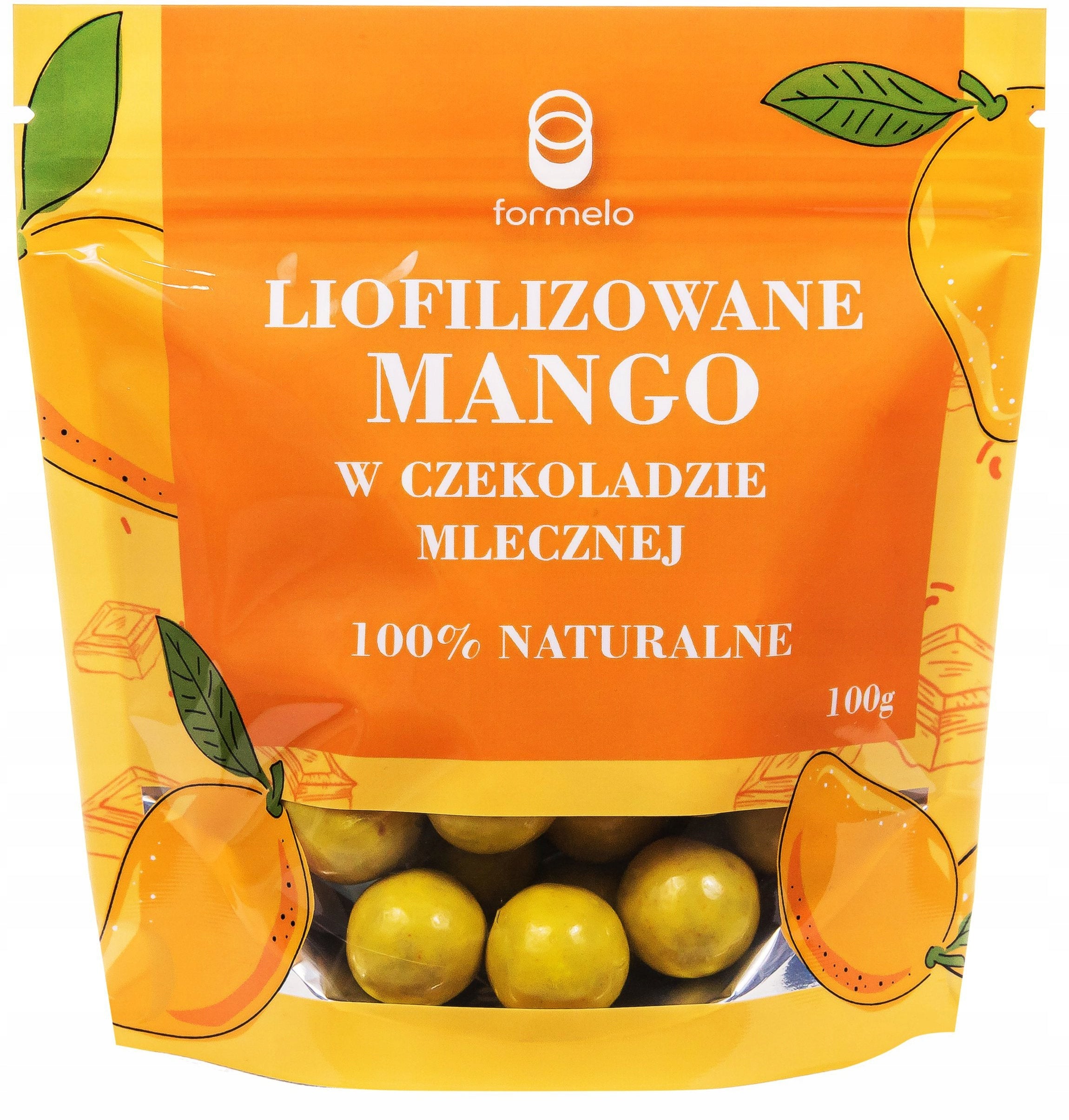 FREEZE-DRIED MANGO FORMULA IN MILK CHOCOLATE 100% NATURAL 100g