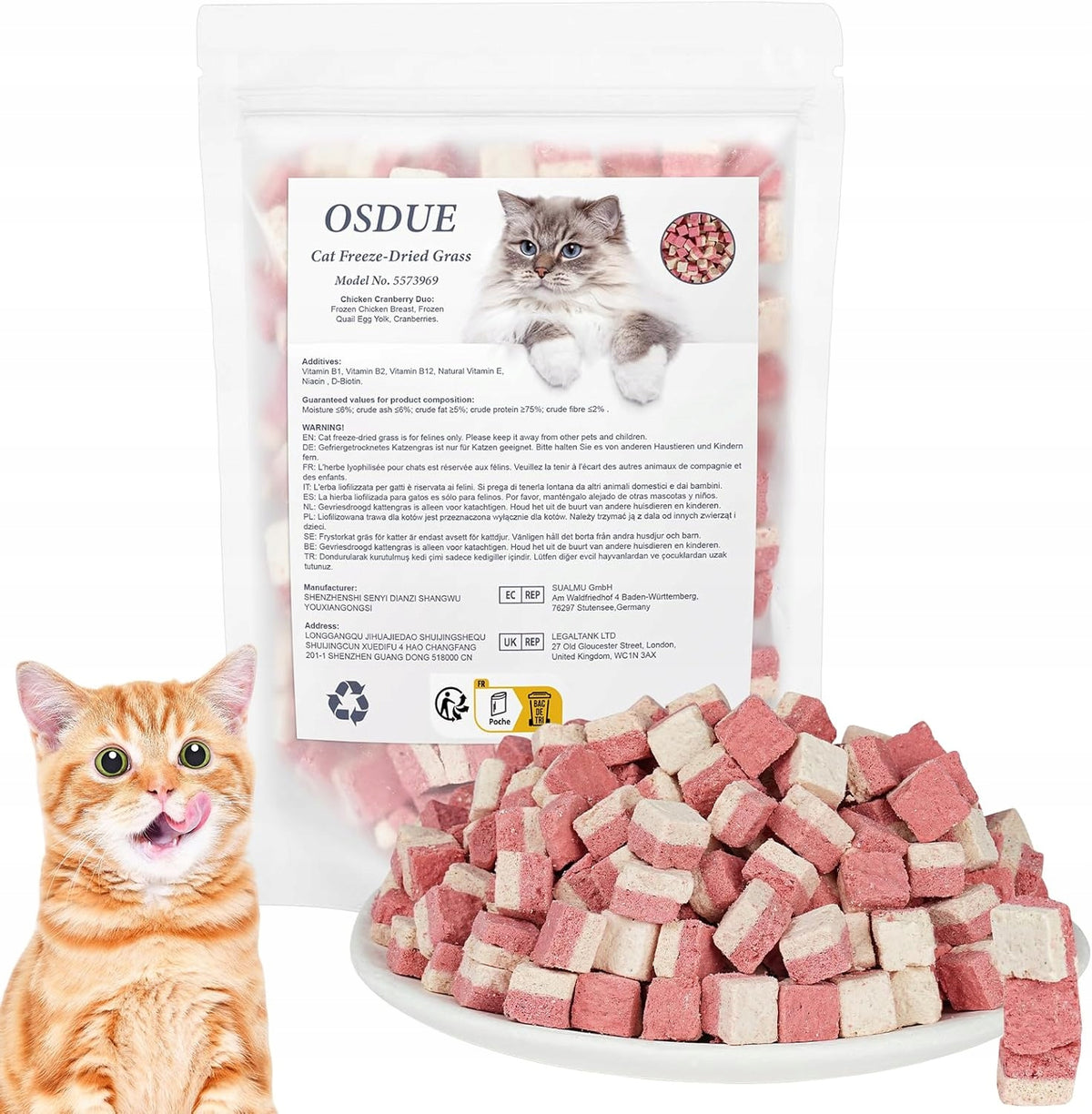 FREEZE-DRIED SNACKS FOR CATS CHICKEN CRANBERRIES 100G GRAIN-FREE