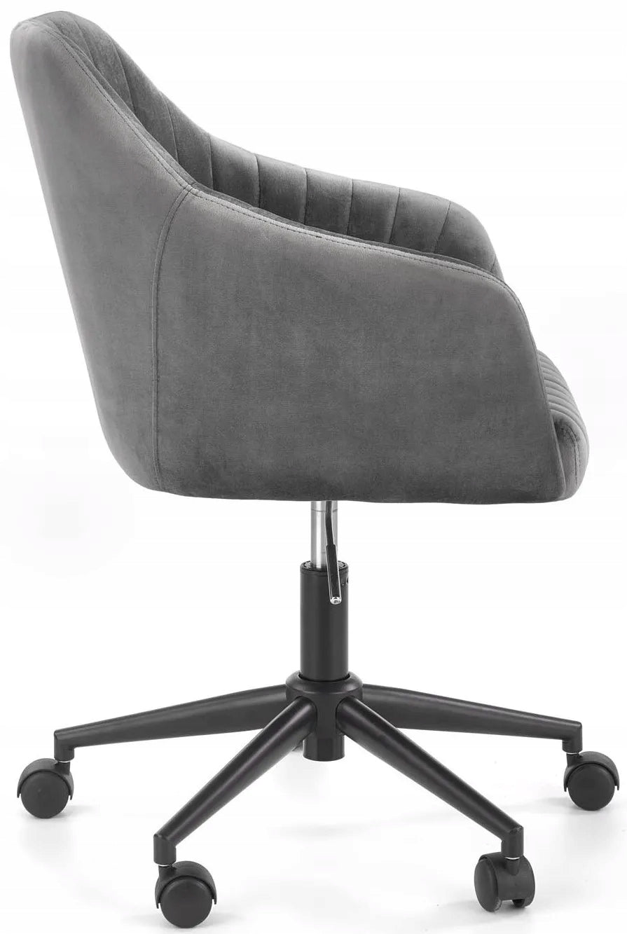 FRESCO Youth Armchair Halmar Grey Velvet For Room Desk Furniture depth 55 cm