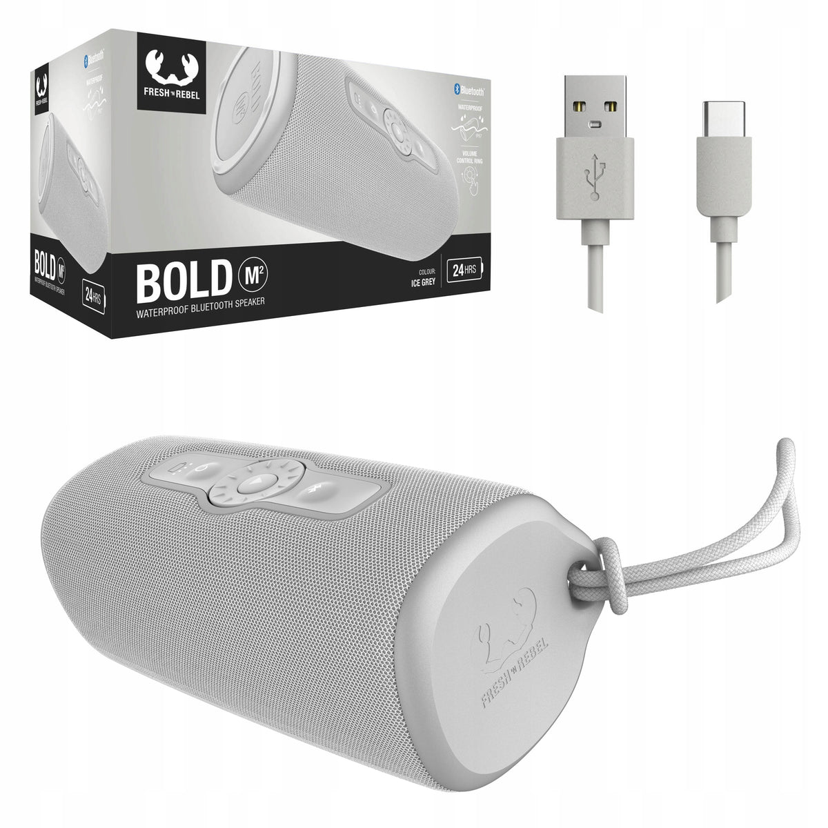 FRESH 'N REBEL WIRELESS SPEAKER BOLD M2 ICE GREY