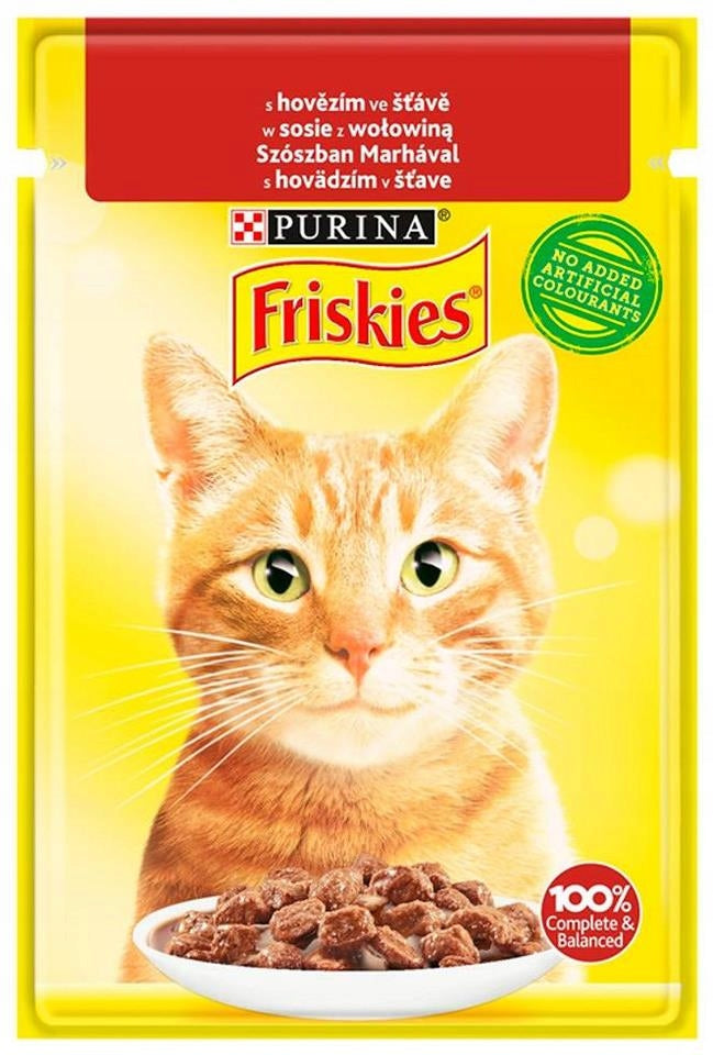 FRISKIES CAT FOOD WITH BEEF 26*85G PACK Brand Friskies