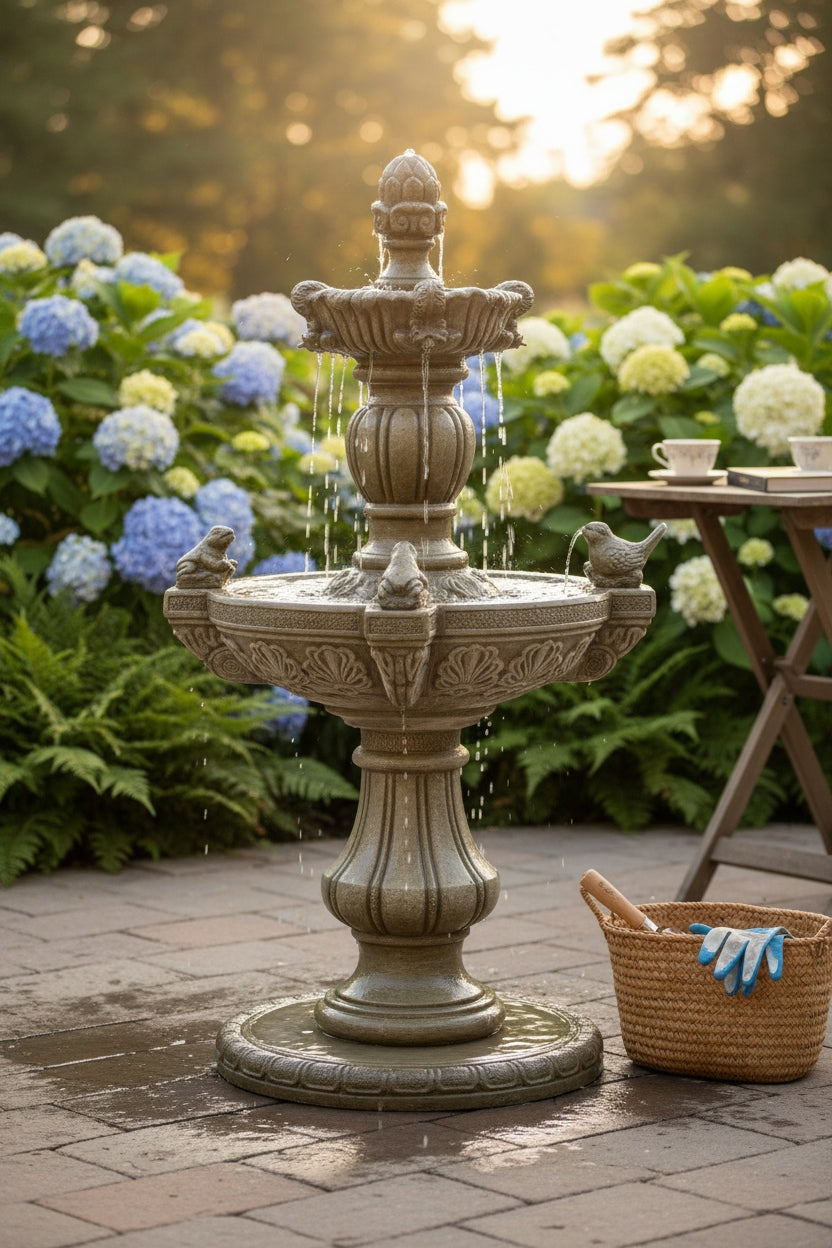 FROGGIA GARDEN FOUNTAIN WITH CONGLOMERATE CONCRETE FOUNTAIN FIGURE | 13 COLORS Type fountain (pump)