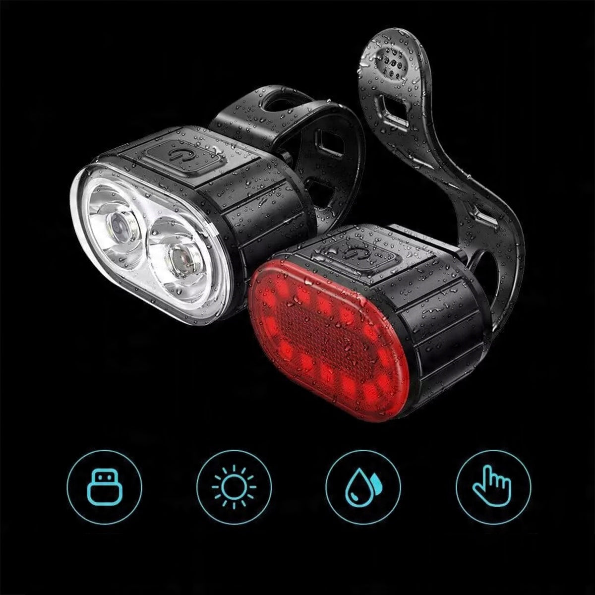 FRONT AND REAR BIKE LIGHT LED STRONG BATTERY FOR BIKE SET Light source LED