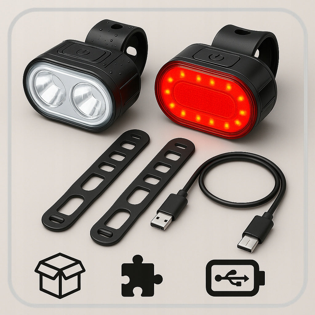 FRONT AND REAR BIKE LIGHT LED STRONG BATTERY FOR BIKE SET Manufacturer code #12812