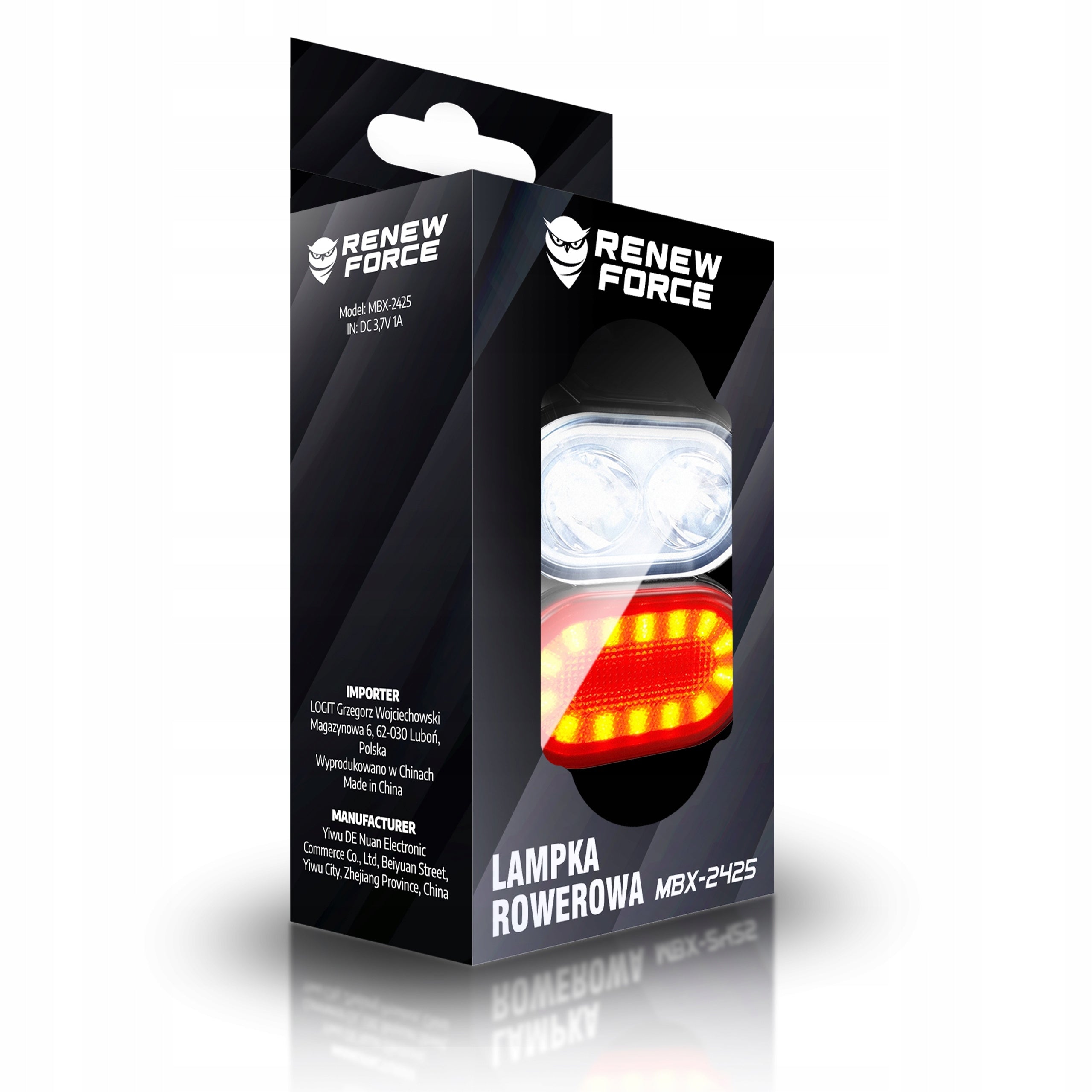 FRONT AND REAR BIKE LIGHT LED STRONG BATTERY FOR BIKE SET Manufacturer code LAMKA ROWEROWA TYŁ PRZÓD