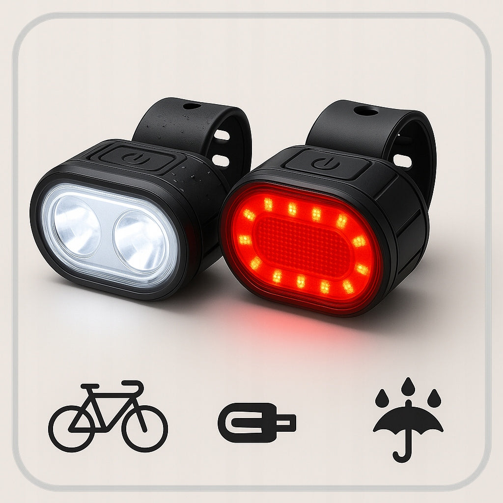 FRONT AND REAR BIKE LIGHT LED STRONG BATTERY FOR BIKE SET Packaging status original