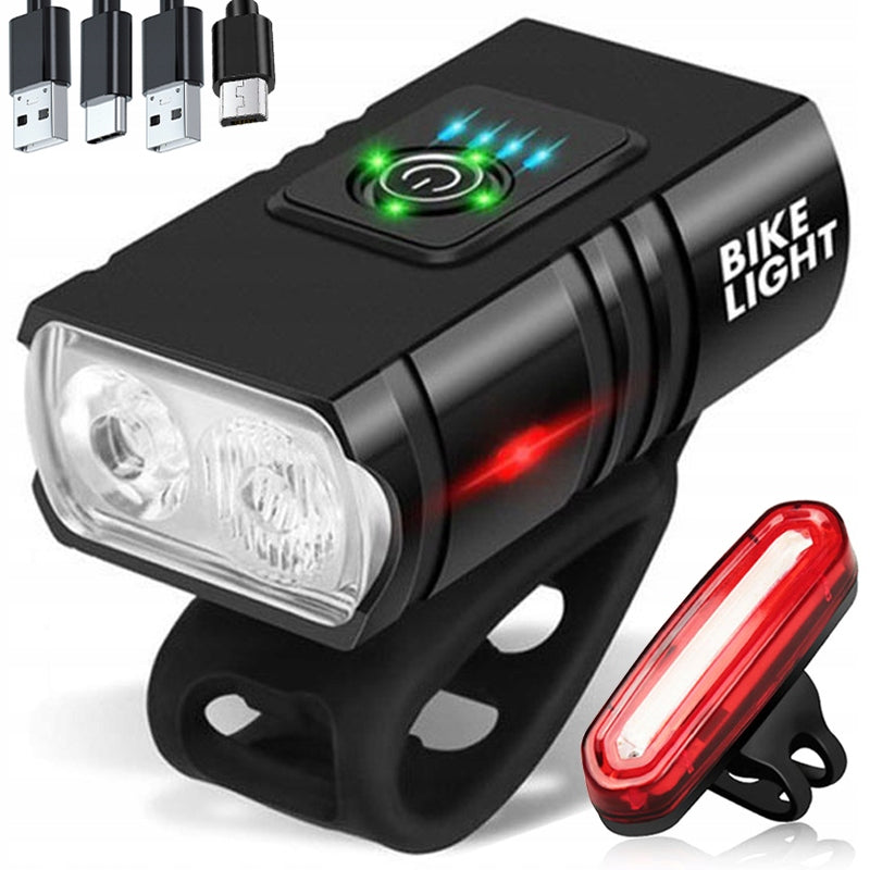 FRONT AND REAR LED BICYCLE LIGHT FOR BICYCLE CORDLESS HANDLEBAR