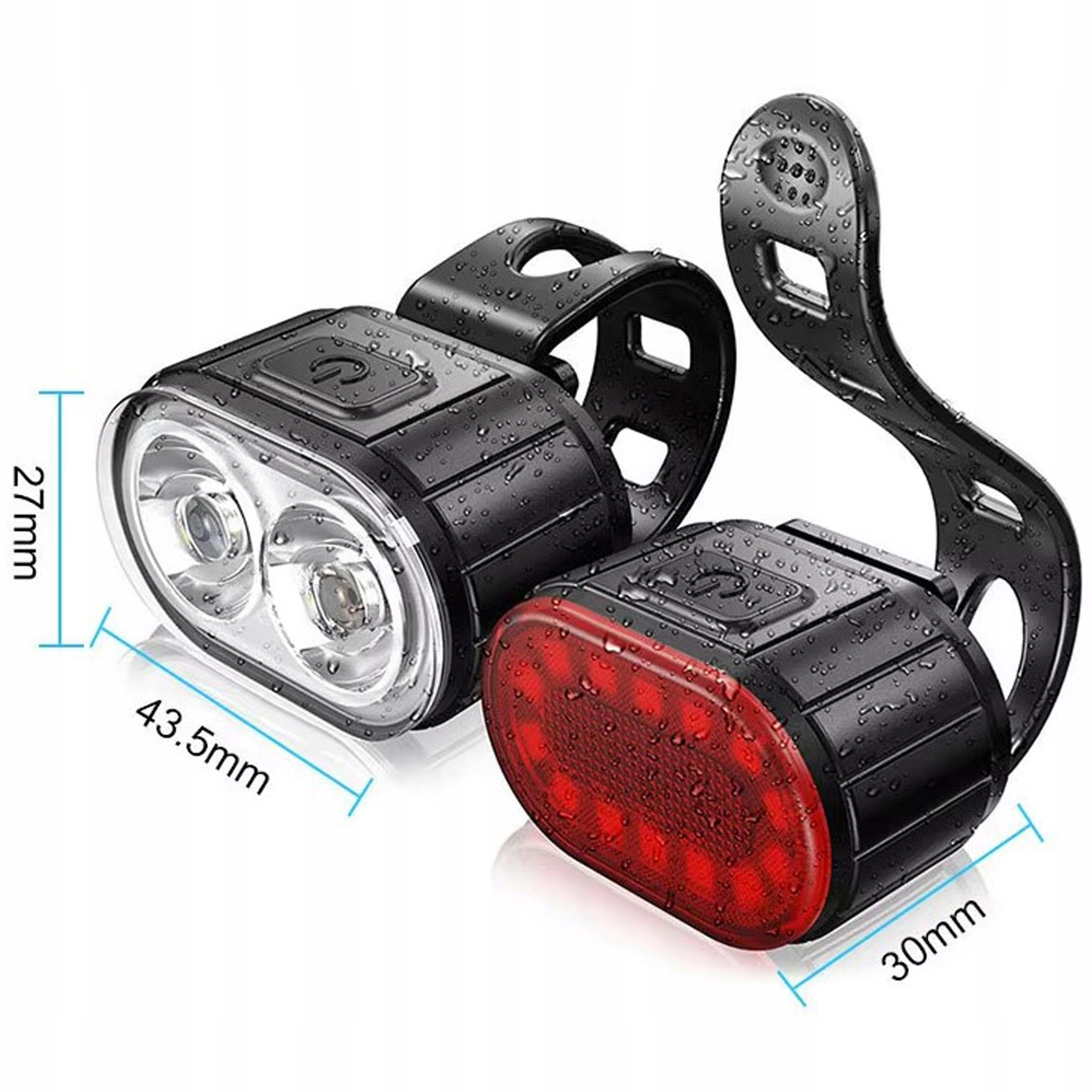 FRONT AND REAR LED BICYCLE LIGHT FOR HANDLEBAR BIKE SET USB STRONG Manufacturer code GXR LMP-SET v2 GXR-LGHT-S2 v2 Gearox