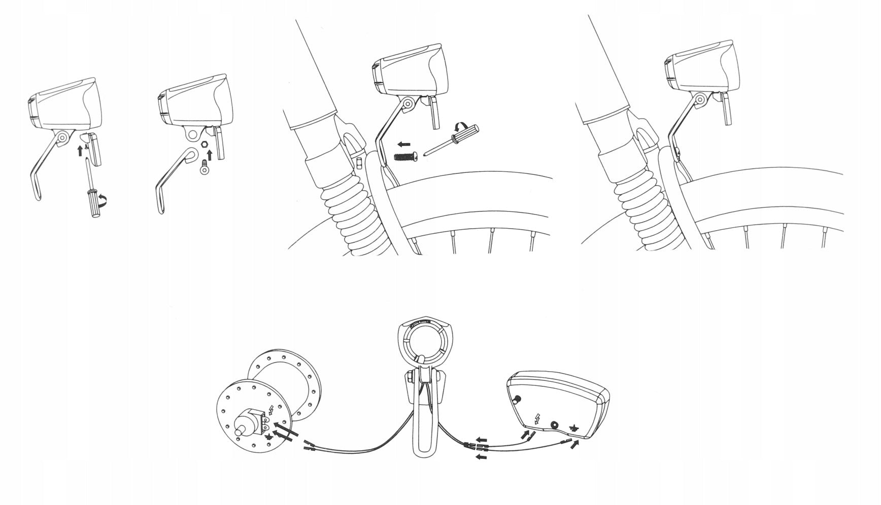 FRONT BICYCLE LAMP FOR DYNAMO LED ON/OFF 90LUX Brand 2K