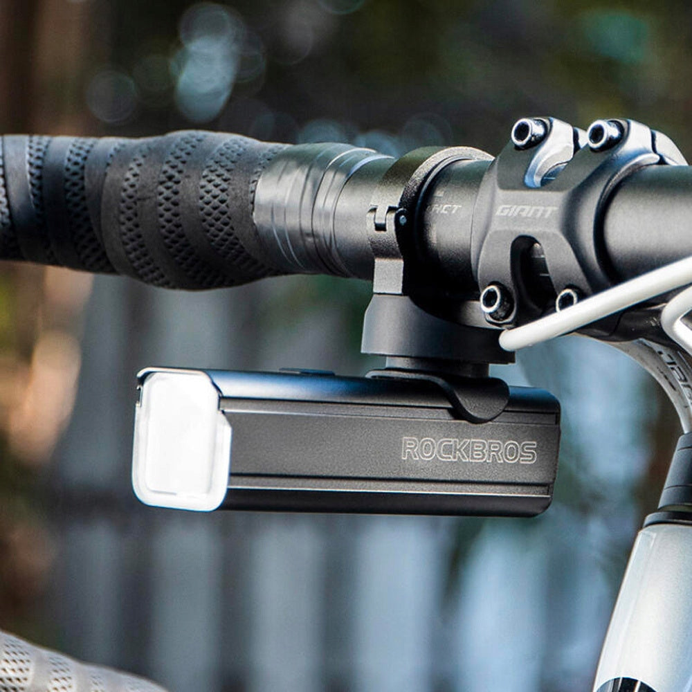 FRONT BICYCLE LIGHT STRONG ROCKBROS 1000LM, IPX6, 4500mAh USB-C BLACK Model RHL-1000