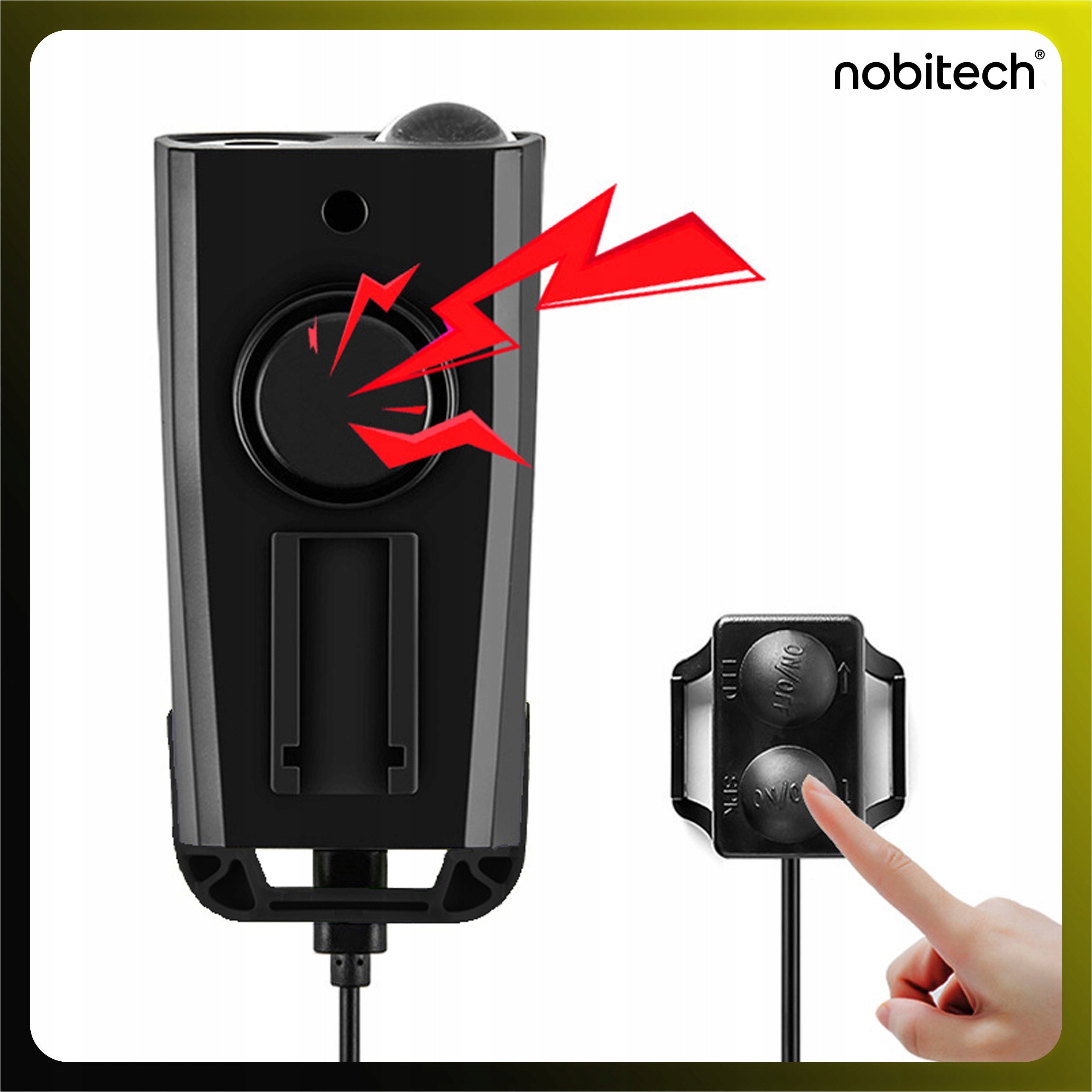 FRONT BICYCLE LIGHT WITH COUNTER BELL HORN 3IN1 FRONT LED AKU USB Brand Nobitech