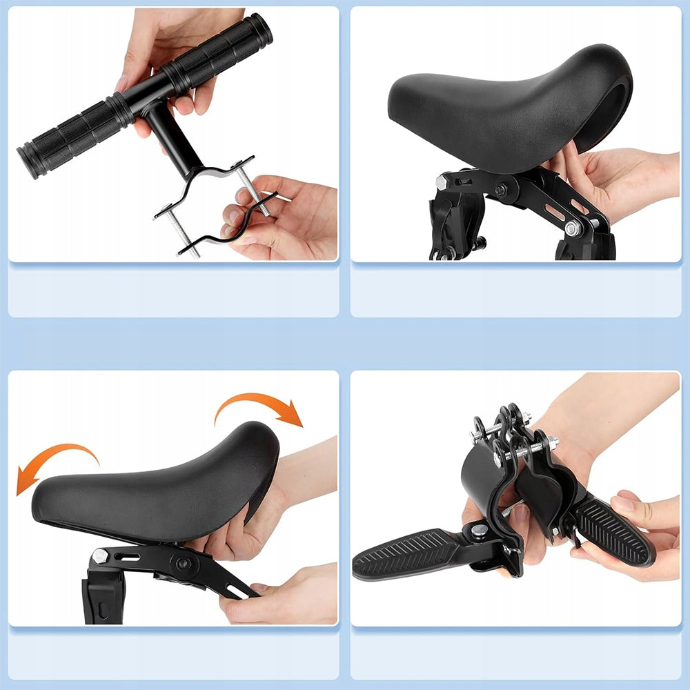 FRONT BICYCLE SEAT FOR CHILDREN BICYCLE SADDLE WITH HANDLEBAR Model FOTELIK ROWEROWY