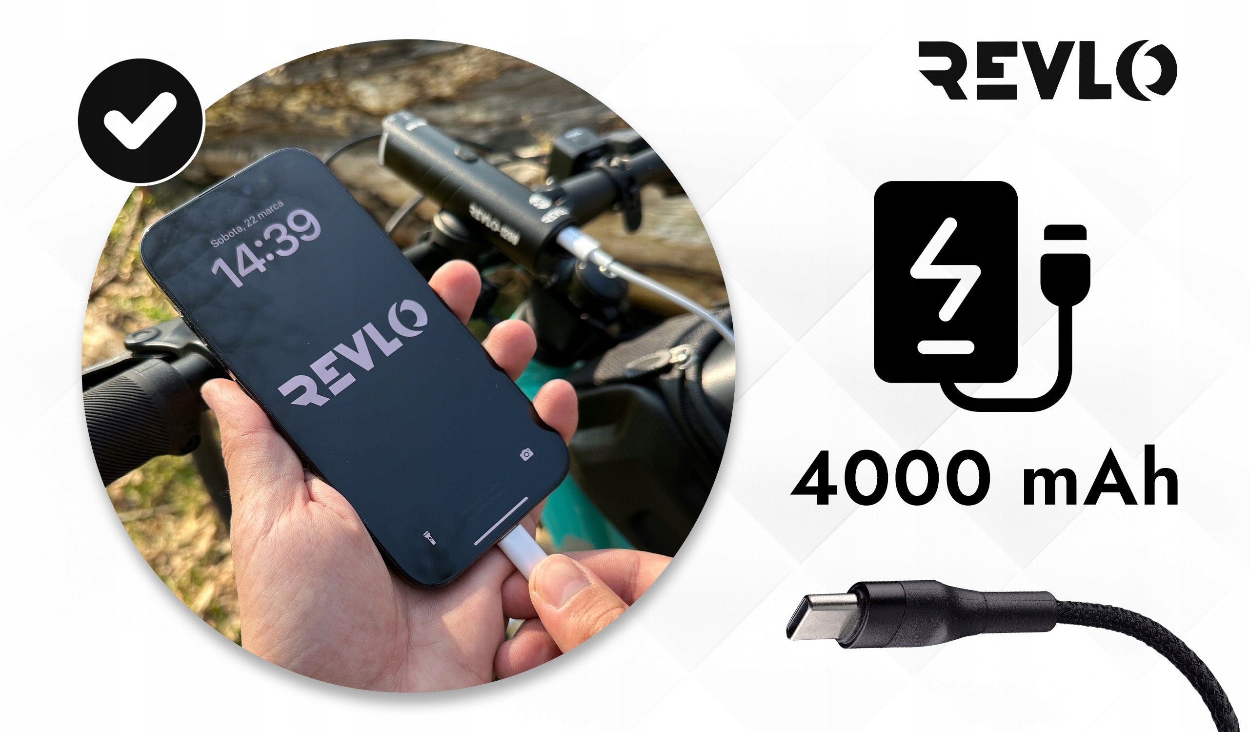FRONT BIKE LIGHT FOR BIKE LED RECHARGEABLE WATERPROOF IP66 1200LM Manufacturer code RVL1200