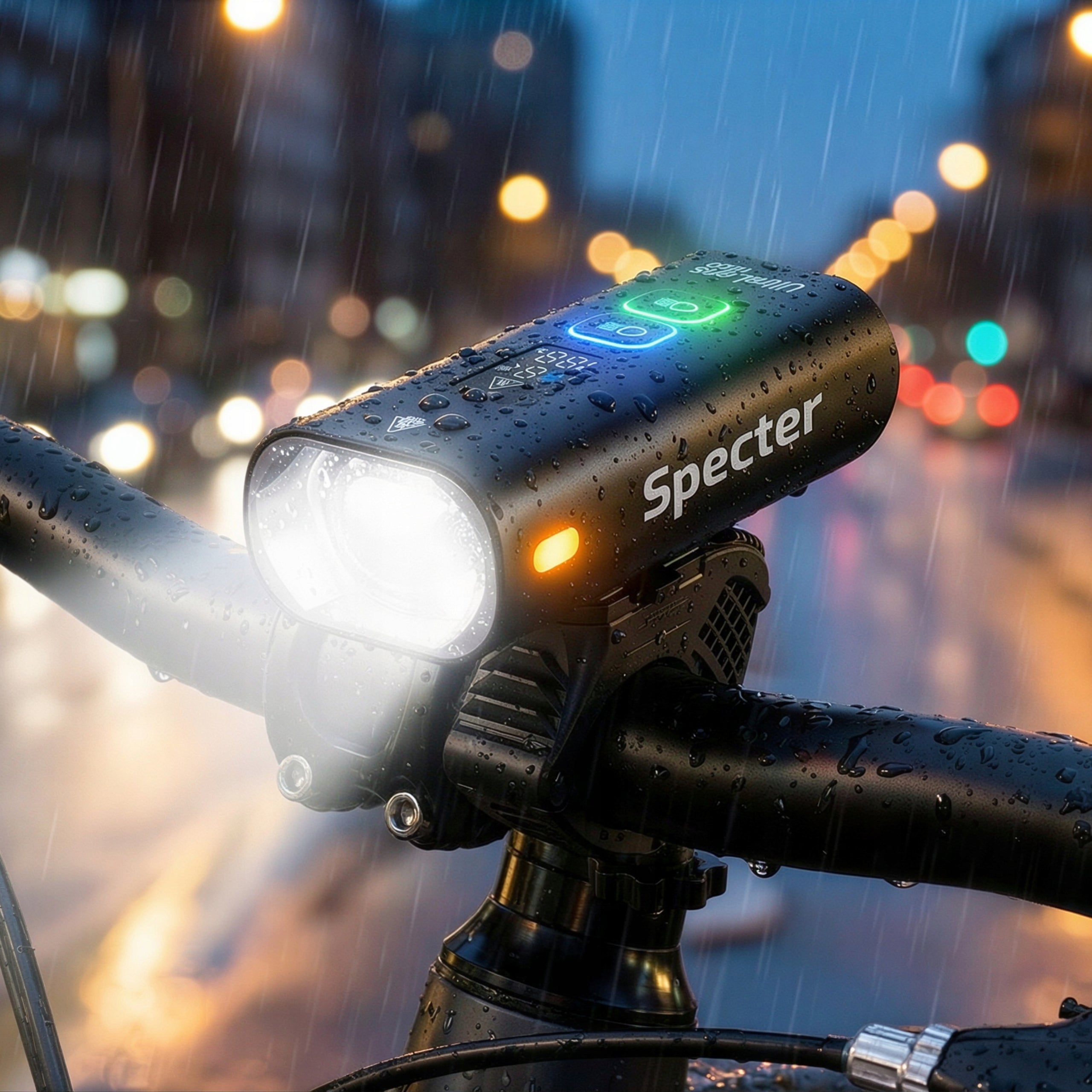 FRONT BIKE LIGHT LED SPECTER 1600lm 5200mAh with powerbank function Light source LED